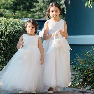 David's Bridal White Kids Formal Dresses